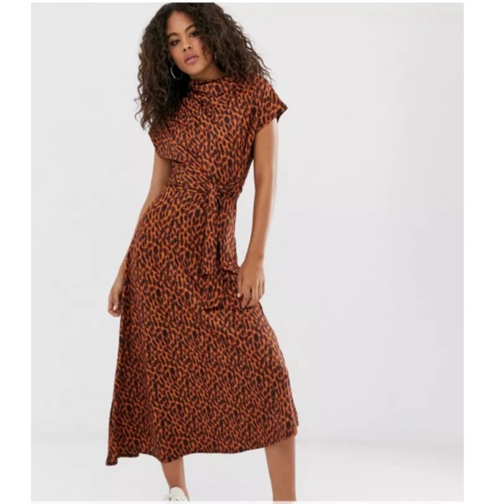 Cute cowl neck midi dress for tall ladies